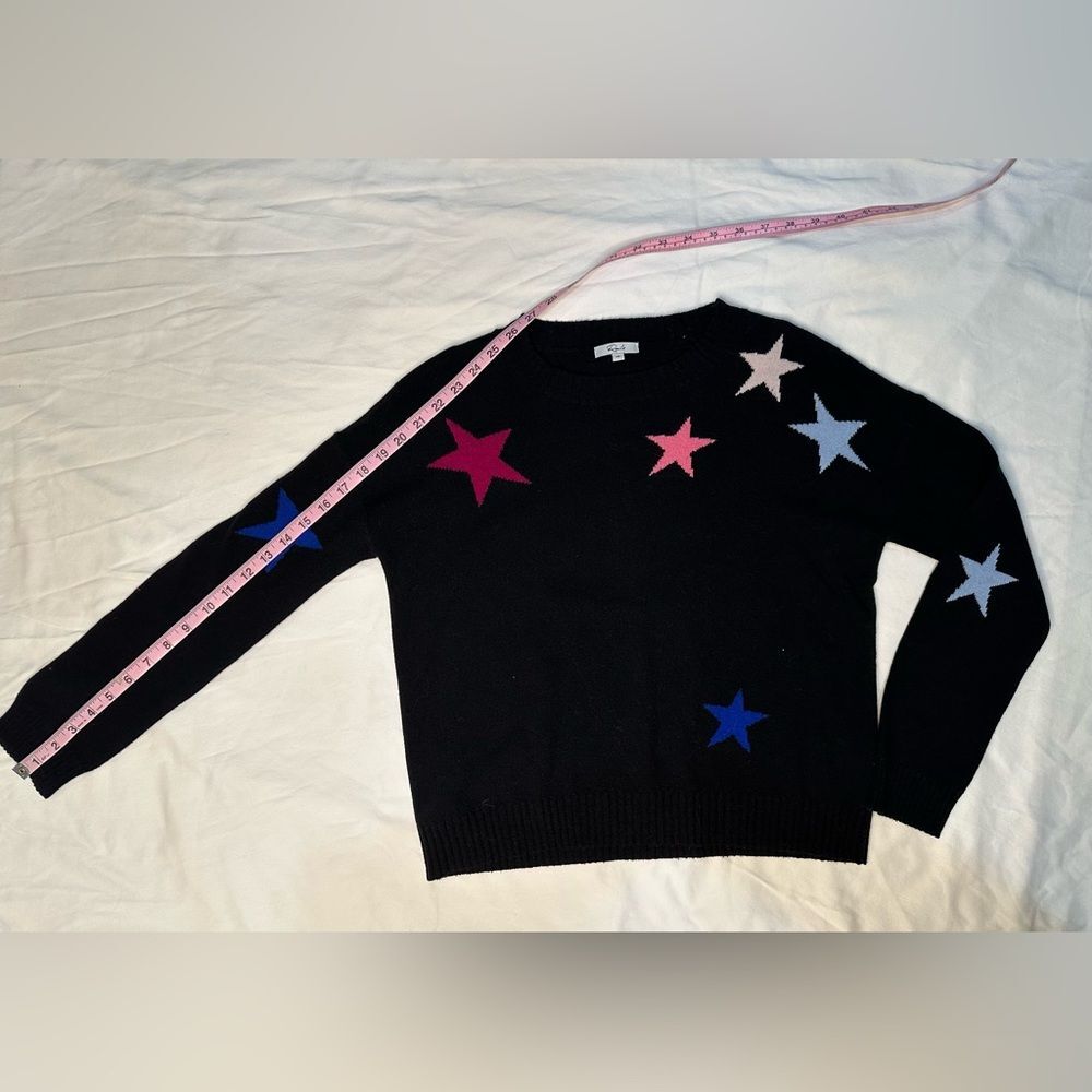 Rails Presley Star Print Sweater Black Cosmo wWool Cashmere Knit Pullover Y2K XS - Picture 9 of 12